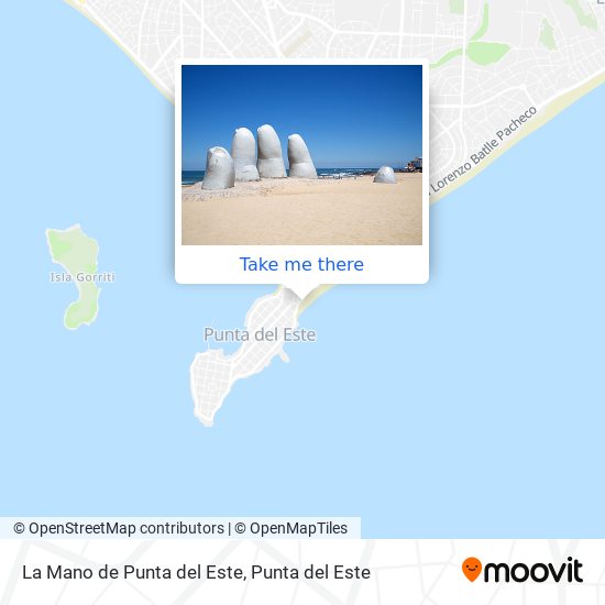 La Mano de Punta del Este map