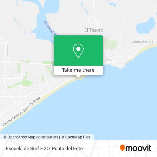 Mapa de Escuela de Surf H2O