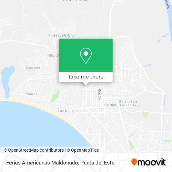 Ferias Americanas Maldonado map