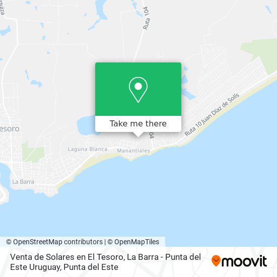 Venta de Solares en El Tesoro, La Barra - Punta del Este Uruguay map