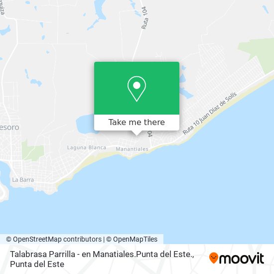 Mapa de Talabrasa Parrilla - en Manatiales.Punta del Este.