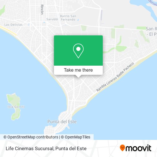 Mapa de Life Cinemas Sucursal