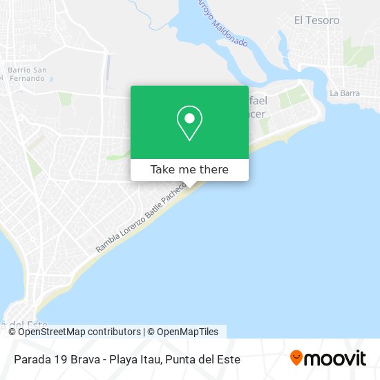 Mapa de Parada 19 Brava - Playa Itau