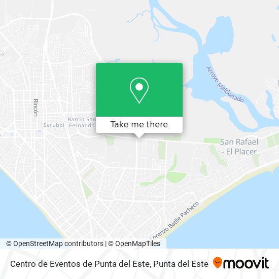 Mapa de Centro de Eventos de Punta del Este