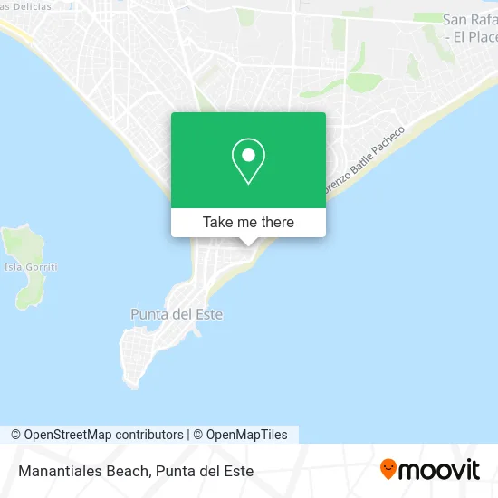 Manantiales Beach map