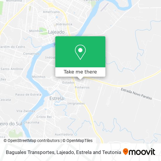 Baguales Transportes map
