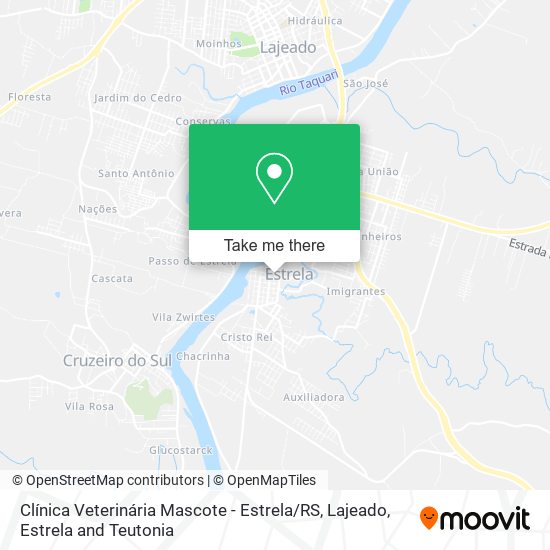 Mapa Clínica Veterinária Mascote - Estrela / RS