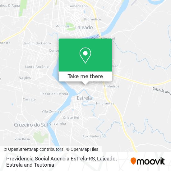 Previdência Social Agência Estrela-RS map