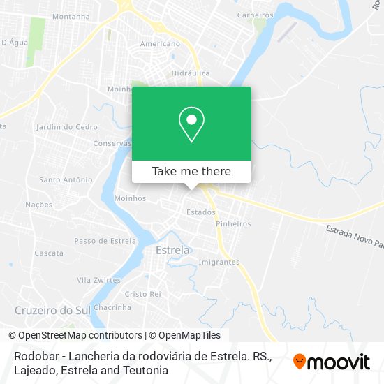 Mapa Rodobar - Lancheria da rodoviária de Estrela. RS.