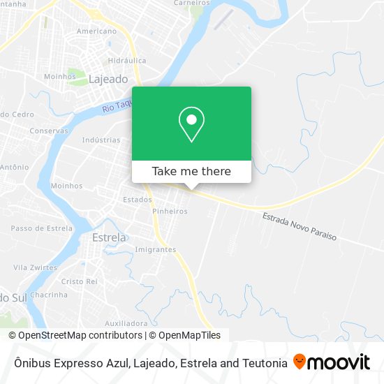 Ônibus Expresso Azul map