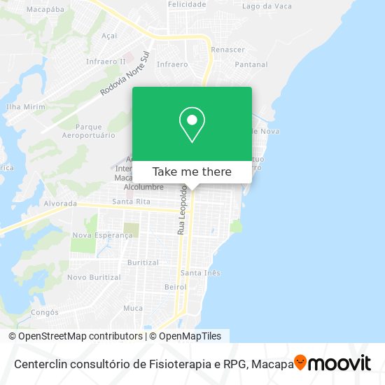 Mapa Centerclin consultório de Fisioterapia e RPG