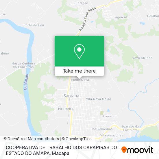 COOPERATIVA DE TRABALHO DOS CARAPIRAS DO ESTADO DO AMAPA map
