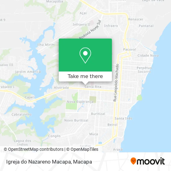 Igreja do Nazareno Macapa map