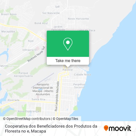 Mapa Cooperativa dos Beneficiadores dos Produtos da Floresta no e