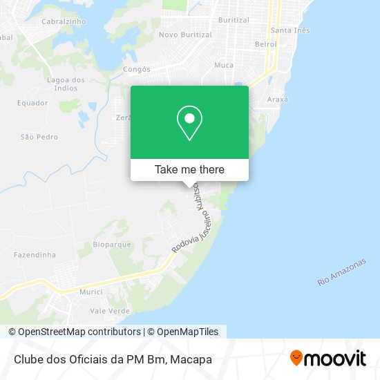 Mapa Clube dos Oficiais da PM Bm