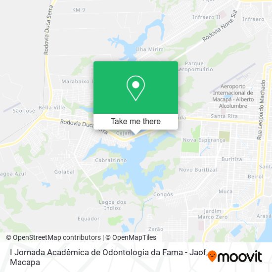 Mapa I Jornada Acadêmica de Odontologia da Fama - Jaof