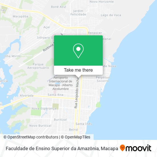 Mapa Faculdade de Ensino Superior da Amazônia