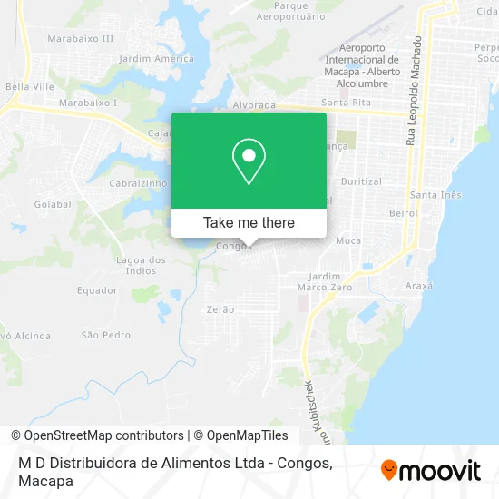 M D Distribuidora de Alimentos Ltda - Congos map