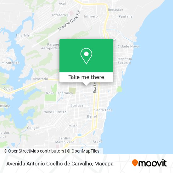 Mapa Avenida Antônio Coelho de Carvalho