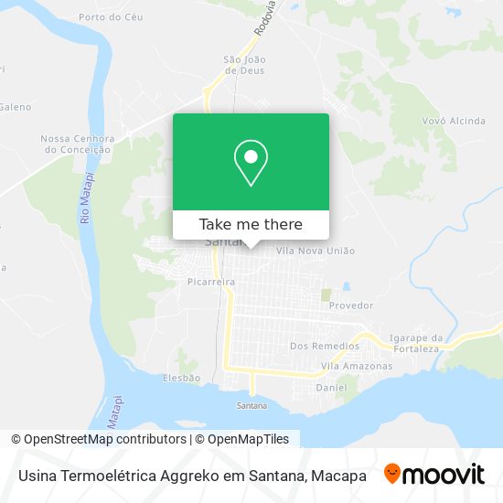 Mapa Usina Termoelétrica Aggreko em Santana