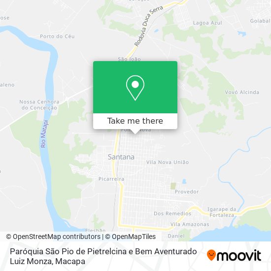 Mapa Paróquia São Pio de Pietrelcina e Bem Aventurado Luiz Monza