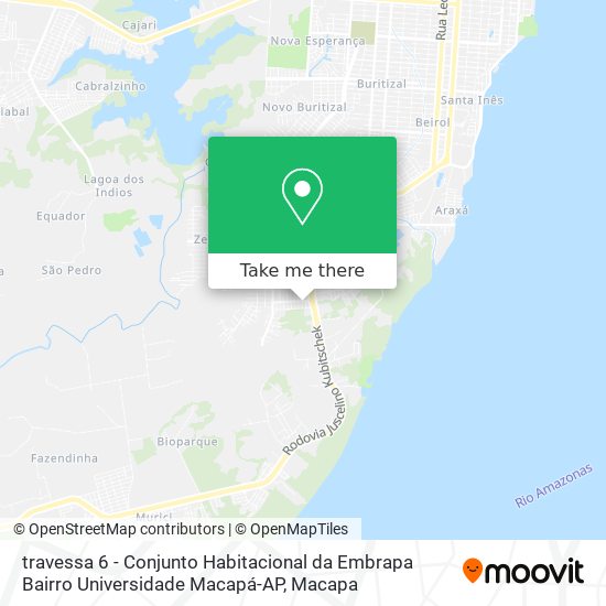 travessa 6 - Conjunto Habitacional da Embrapa Bairro Universidade Macapá-AP map