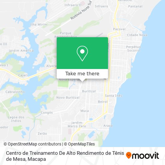 Centro de Treinamento De Alto Rendimento de Tênis de Mesa map