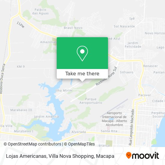 Mapa Lojas Americanas, Villa Nova Shopping