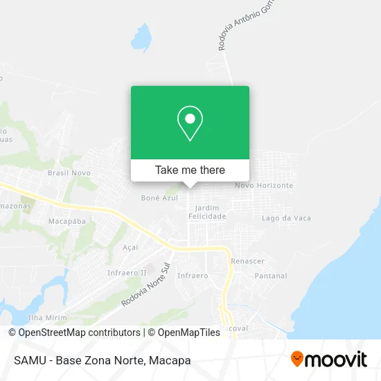 SAMU - Base Zona Norte map