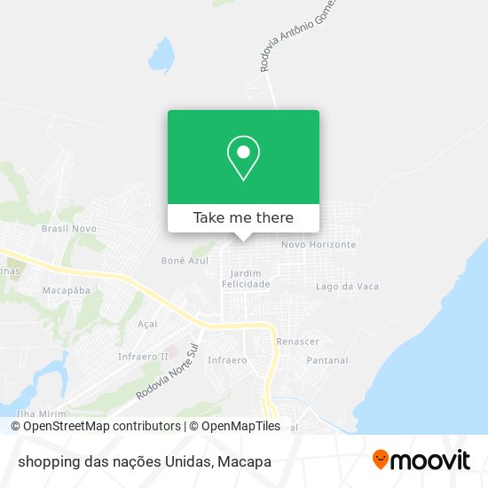 shopping das nações Unidas map