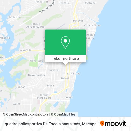 quadra poliesportiva Da Escola santa Inês map
