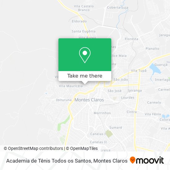 Mapa Academia de Tênis Todos os Santos