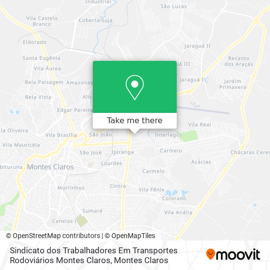 Sindicato dos Trabalhadores Em Transportes Rodoviários Montes Claros map