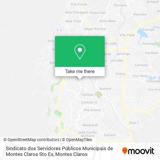 Mapa Sindicato dos Servidores Públicos Municipais de Montes Claros Sto Ex