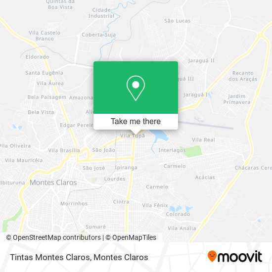 Tintas Montes Claros map