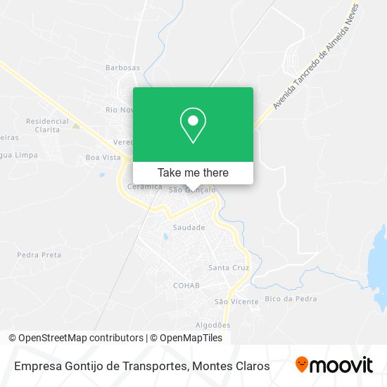 Mapa Empresa Gontijo de Transportes