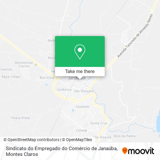 Mapa Sindicato do Empregado do Comércio de Janaúba