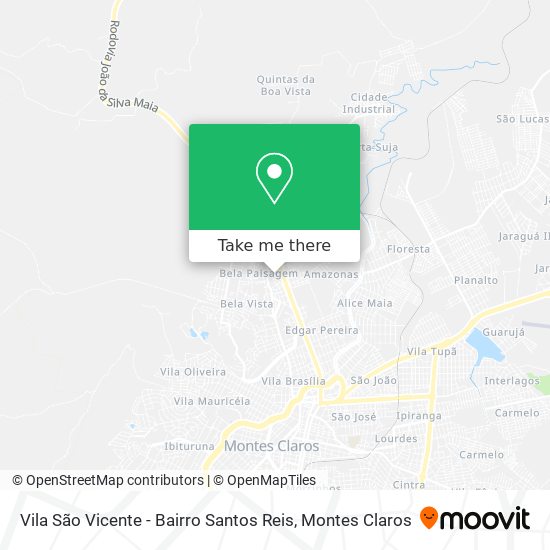 Vila São Vicente - Bairro Santos Reis map