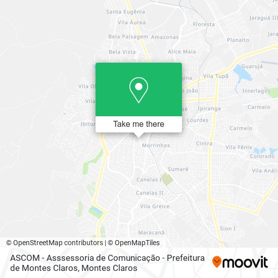 Mapa ASCOM - Asssessoria de Comunicação - Prefeitura de Montes Claros