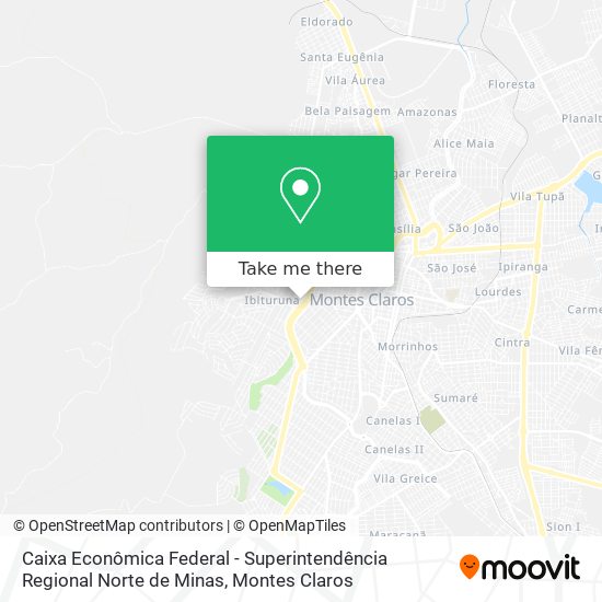 Mapa Caixa Econômica Federal - Superintendência Regional Norte de Minas