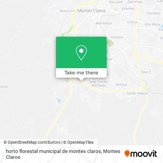 Mapa horto florestal municipal de montes claros