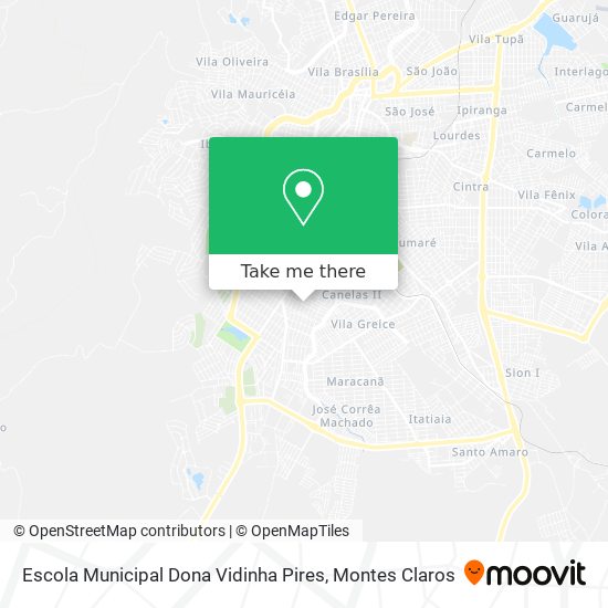 Mapa Escola Municipal Dona Vidinha Pires