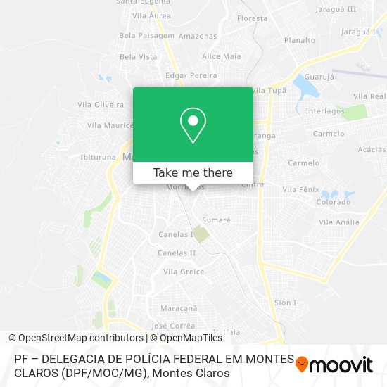 Mapa PF – DELEGACIA DE POLÍCIA FEDERAL EM MONTES CLAROS (DPF / MOC / MG)