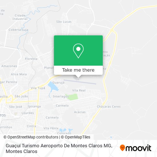 Guaçuí Turismo Aeroporto De Montes Claros MG map