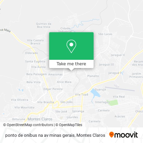 Mapa ponto de onibus na av minas gerais