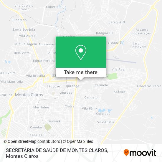 Mapa SECRETÁRIA DE SAÚDE DE MONTES CLAROS