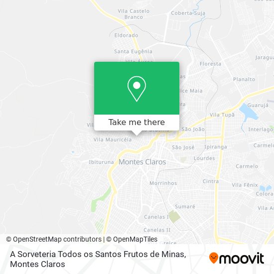 A Sorveteria Todos os Santos Frutos de Minas map