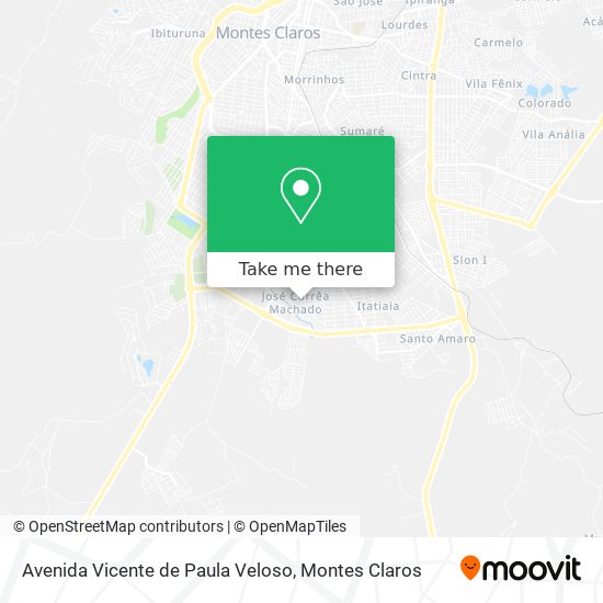 Mapa Avenida Vicente de Paula Veloso