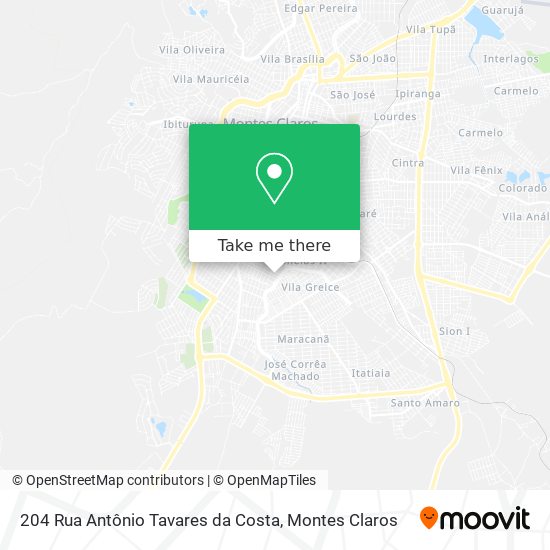 Mapa 204 Rua Antônio Tavares da Costa