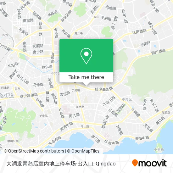 大润发青岛店室内地上停车场-出入口 map